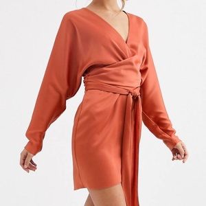 Never been worn before Asos midi rust satin dress